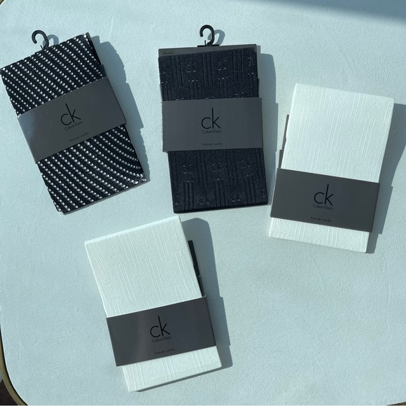 Calvin Klein new trouser socks in black Made in Italy bundle of 4 - Picture 1 of 3